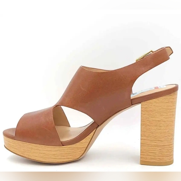 Lauren Ralph Lauren Feono Leather Peep Toe Slingback Sandals-10B - Picture 5 of 7